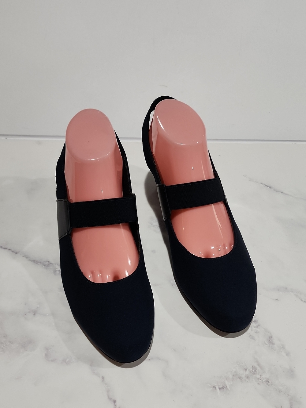 Munro Navy Slingback Low Block Heels